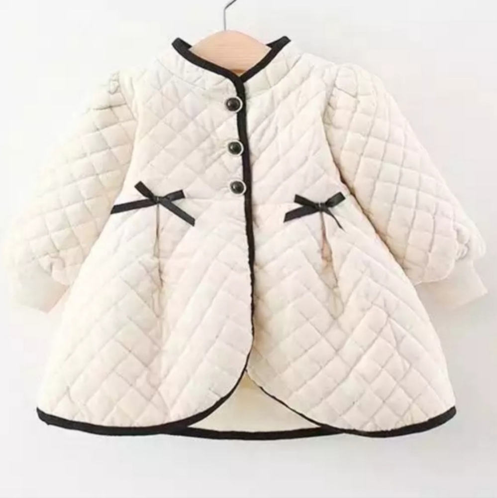 NEW Quilted Ivory Girls Coat Sz 7-8. SALE ❌❌